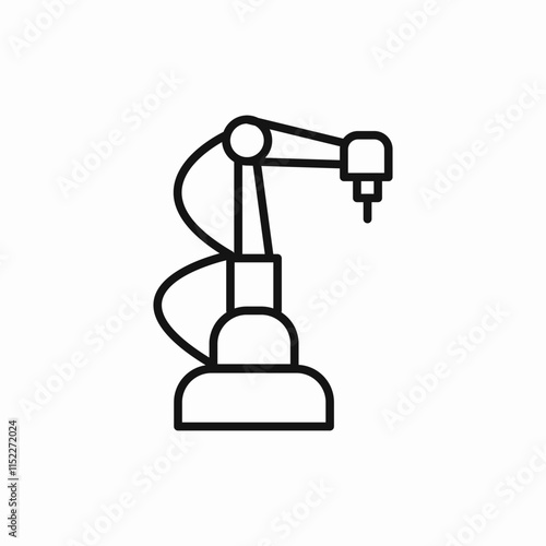 automated factory robot worker icon vector sign