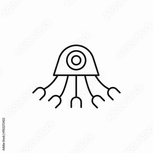 rocket robot launching device icon vector sign