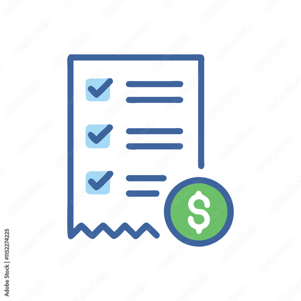 Stylish Invoice Checklist Icon Illustration Design Stylish Invoice Checklist Icon Illustration Design