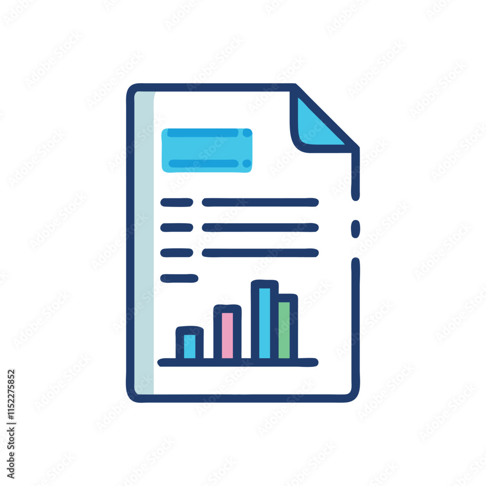 Dynamic Market Document Icon Illustration Design Dynamic Market Document Icon Illustration Design
