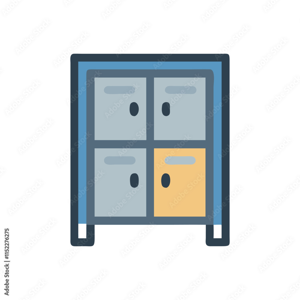 Minimal Metal Cabinet Icon Illustration Design Minimal Metal Cabinet Icon Illustration Design