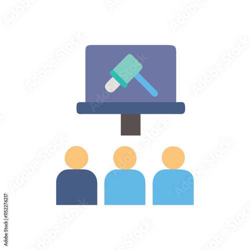  Minimal Meeting Gavel Icon Illustration Design