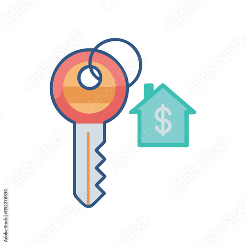  Dynamic Mortgage Key Icon Illustration Design