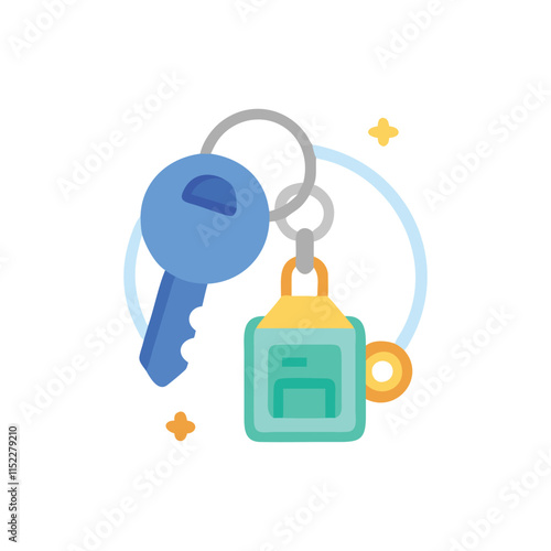  Stylish Office Keychain Icon Illustration Design