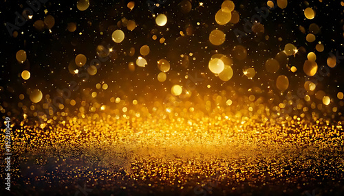 Wallpaper Mural Golden Christmas particles and sprinkles- festive holiday celebration lights for Christmas o Torontodigital.ca