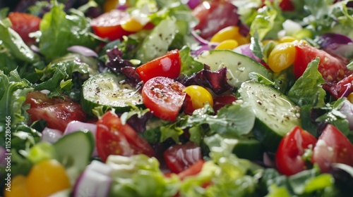 Fresh Colorful Salad Ingredients on Table in Natural Light