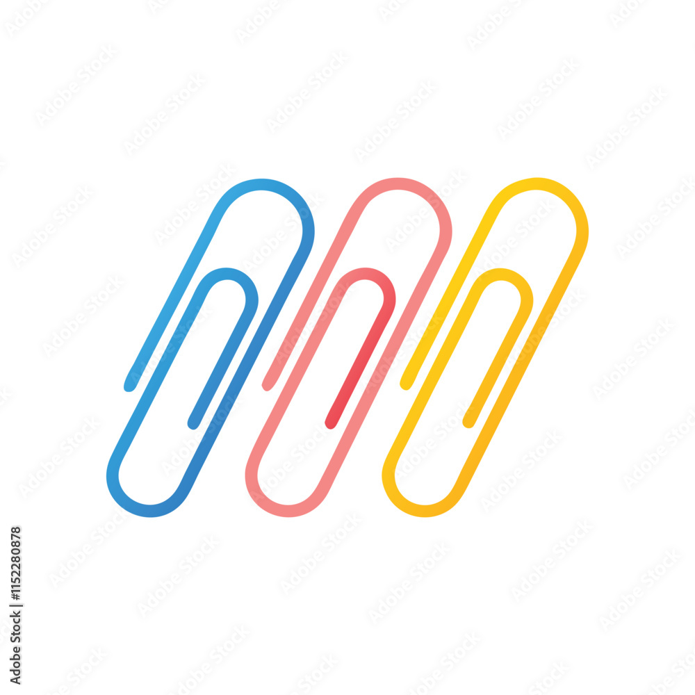 Dynamic Paper Clip Set Icon Illustration Design Dynamic Paper Clip Set Icon Illustration Design