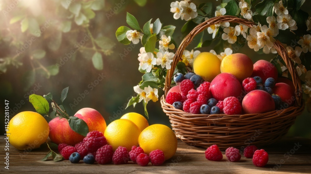 Fresh Fruit Still Life with Soft Outdoor Lighting Fresh Fruit Still Life with Soft Outdoor Lighting