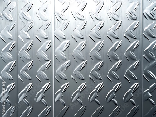 Panoramic close-up, high detail scan of cross knurled metal texture photo