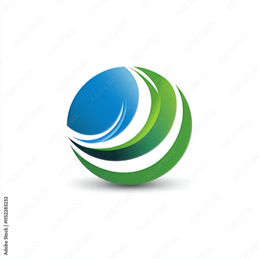 Modern logo design combines the company name with a blue and green sphere on a white background and a solid background color. Modern logo design combines the company name with a blue and green sphere on a white background and a solid background color.