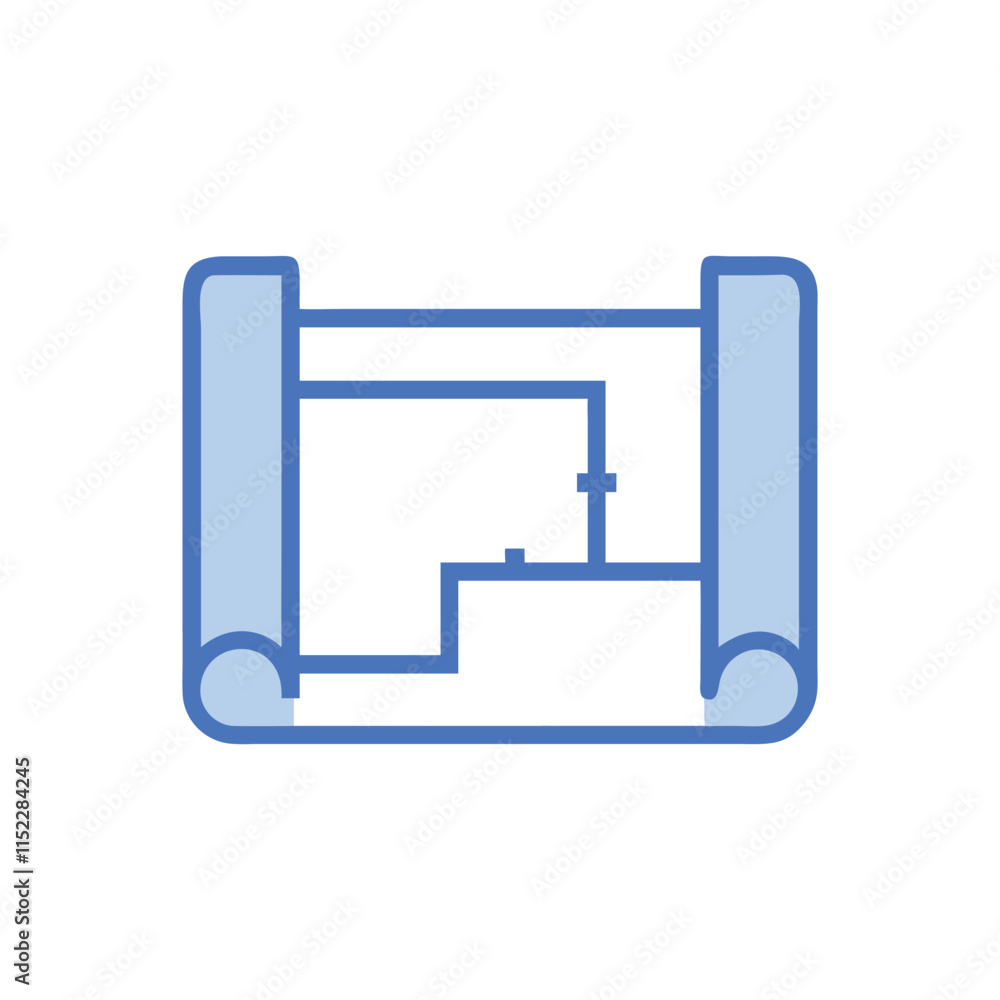 Detailed Blueprint Design Icon Detailed Blueprint Design Icon