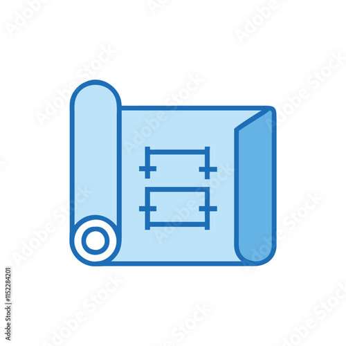  Rolled Blueprint Design Icon