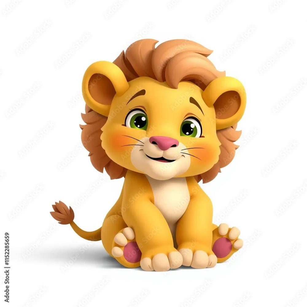 Majestic Cub: Playful Baby Lion in 3D Charm 3 Majestic Cub: Playful Baby Lion in 3D Charm 3