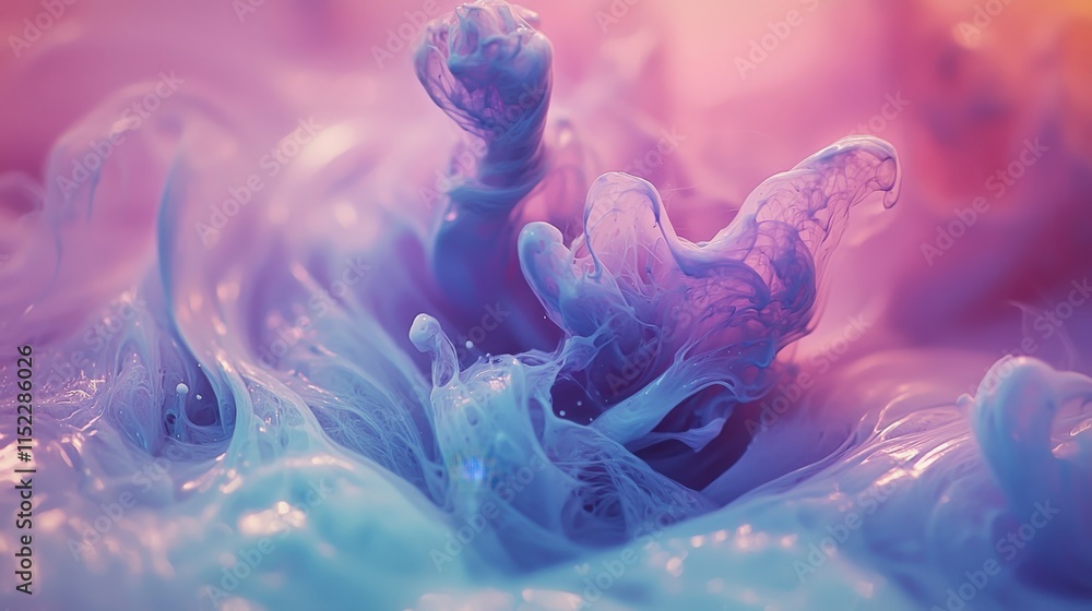 Obraz premium Colorful swirling patterns create abstract art in vibrant blue and purple hues