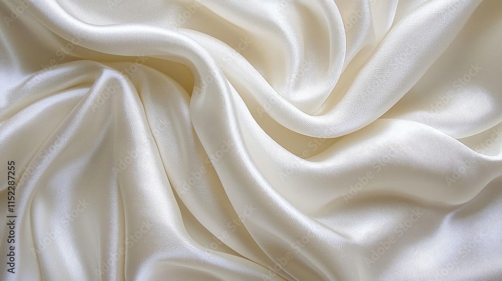 Luxurious White Satin Fabric: Smooth, Elegant Drapes and Texture Luxurious White Satin Fabric: Smooth, Elegant Drapes and Texture