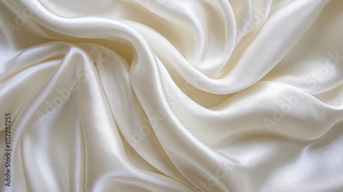 Luxurious White Satin Fabric: Smooth, Elegant Drapes and Texture