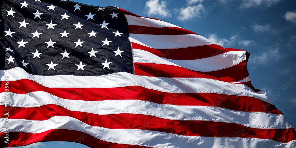 Fototapeta premium Concept photo of American Flag with space for text