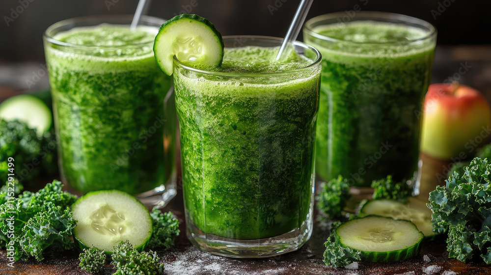 Refreshing Green Smoothie with Cucumber and Kale Refreshing Green Smoothie with Cucumber and Kale