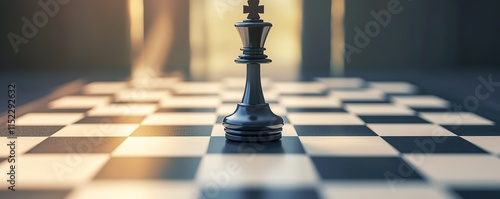abstract illustration of checkmate position minimalistic design with clear copy space around chessboard ideal for branding