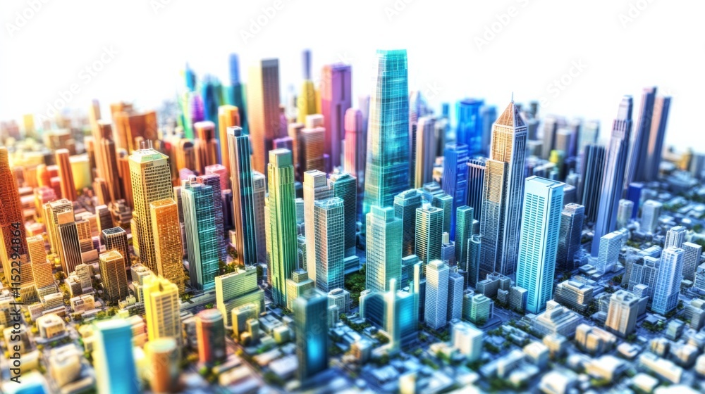 Obraz premium Vibrant Cityscape with High-Tech Elements