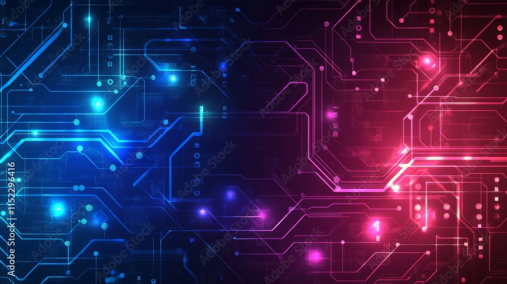 Obraz premium Vibrant Technology Background with Glowing Effects