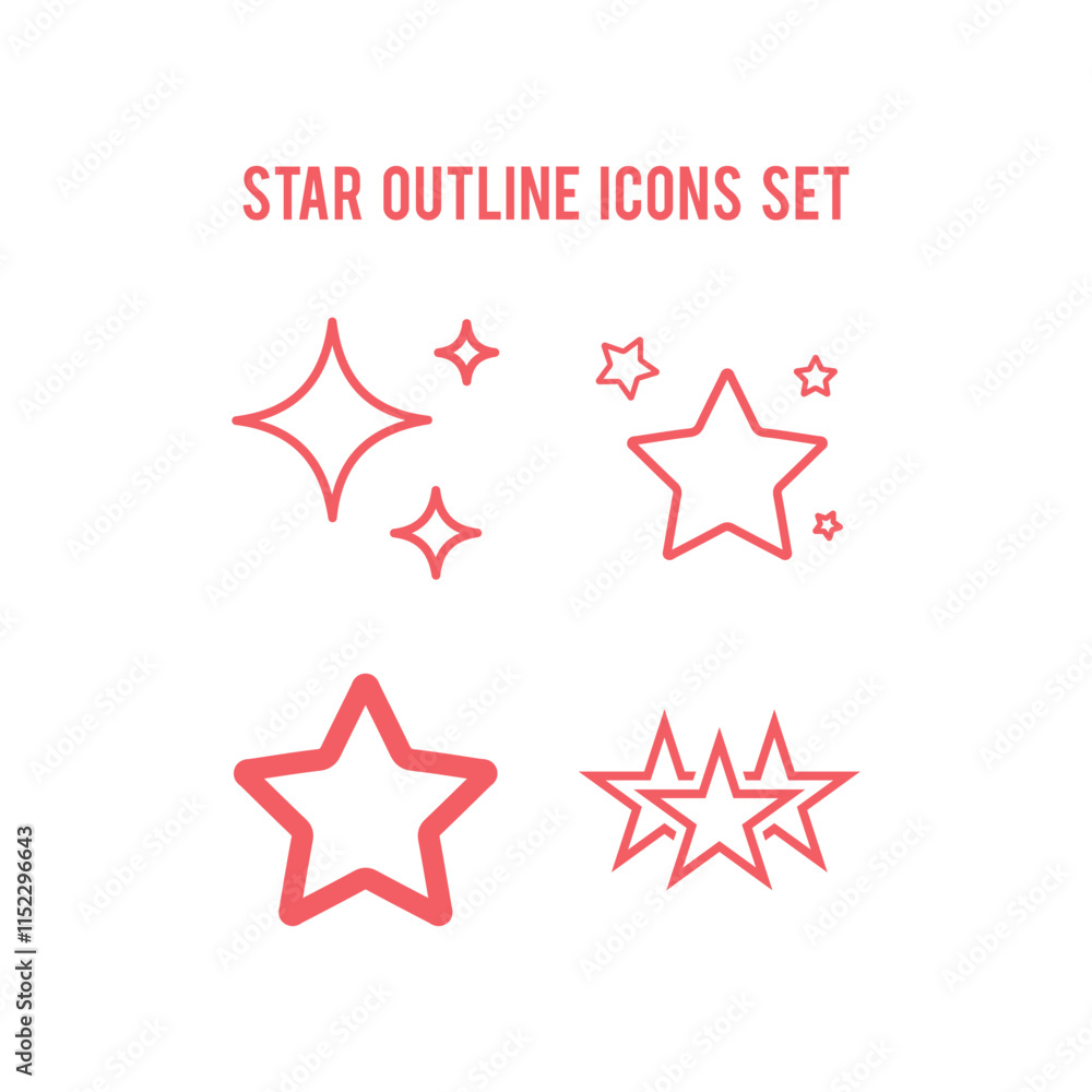 Obraz premium Star icons set vector flat style.