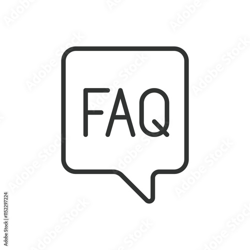 FAQ bubble, icon in line design. FAQ bubble, question mark, help, support, information, query, answers on white background vector. FAQ bubble editable stroke icon