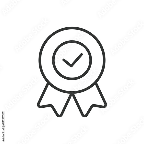 Quality guarantee, icon in line design. Quality guarantee, guarantee, quality, assurance, trust, certification, seal on white background vector. Quality guarantee editable stroke icon