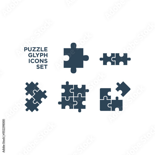 Puzzle icons set flat vector simple isolated illustration signage template design trendy