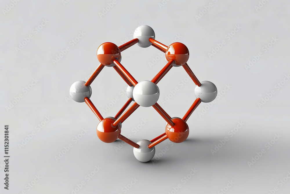 Obraz premium An orange and white molecule on a gray background