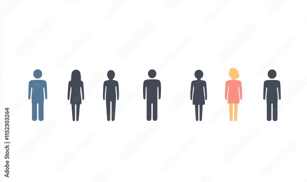 Vector icons of people standing in groups, on a white background, with a simple, minimalistic design and style, as vector graphics. Vector icons of people standing in groups, on a white background, with a simple, minimalistic design and style, as vector graphics.