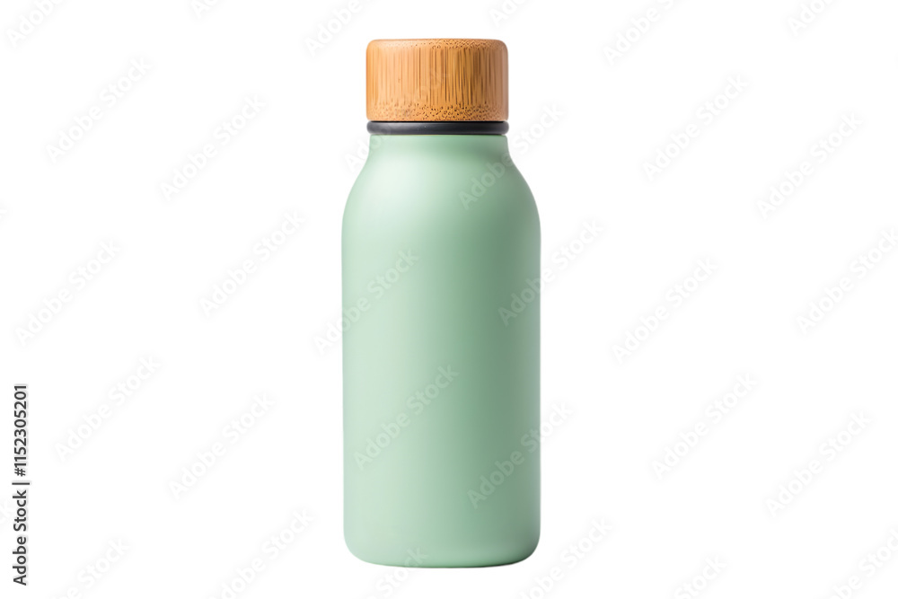Stylish mint green reusable water bottle with wooden lid for eco-friendly hydration solutions in everyday life Stylish mint green reusable water bottle with wooden lid for eco-friendly hydration solutions in everyday life