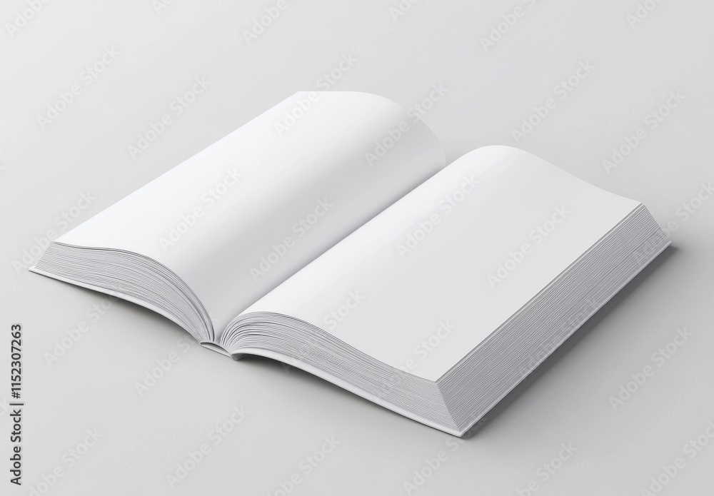 White magazine or book cover mockup on a gray background, 3D rendering White magazine or book cover mockup on a gray background, 3D rendering