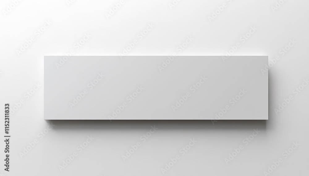 Horizontal white banner mockup laying flat with minimal shadow on white Horizontal white banner mockup laying flat with minimal shadow on white