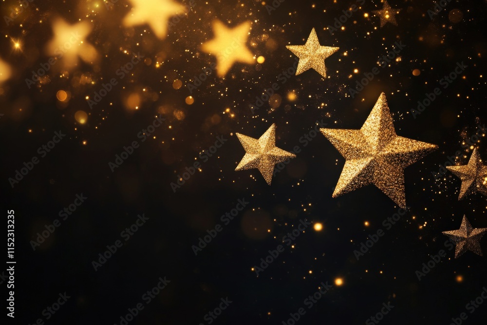 golden stars glitter against a dark background golden stars glitter against a dark background