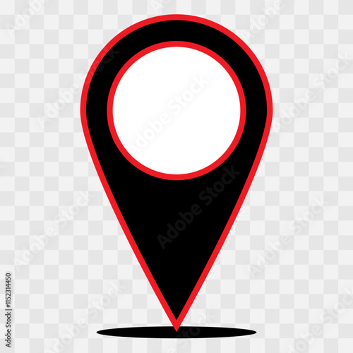 locator icon, map pin vector logo template, symbol sign isolated on transparent background, Map Pin, Place, Location, Address, location icon. Vector map pin, red pin eps10