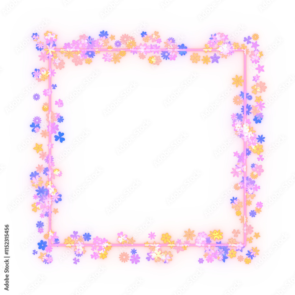 Glittering flower' particle frame. 3d rendering. Glittering flower' particle frame. 3d rendering.