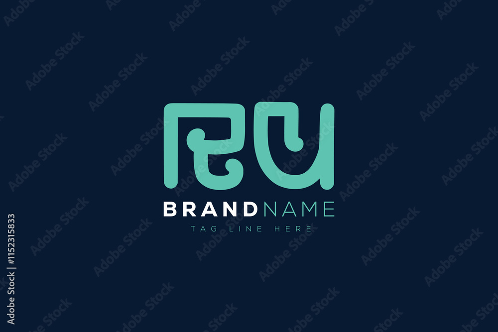 R and U logo design.  RU abstract Letters Logo Monogram. This logo design is the process of creating a visual symbol that represents a brand, company, or individual.