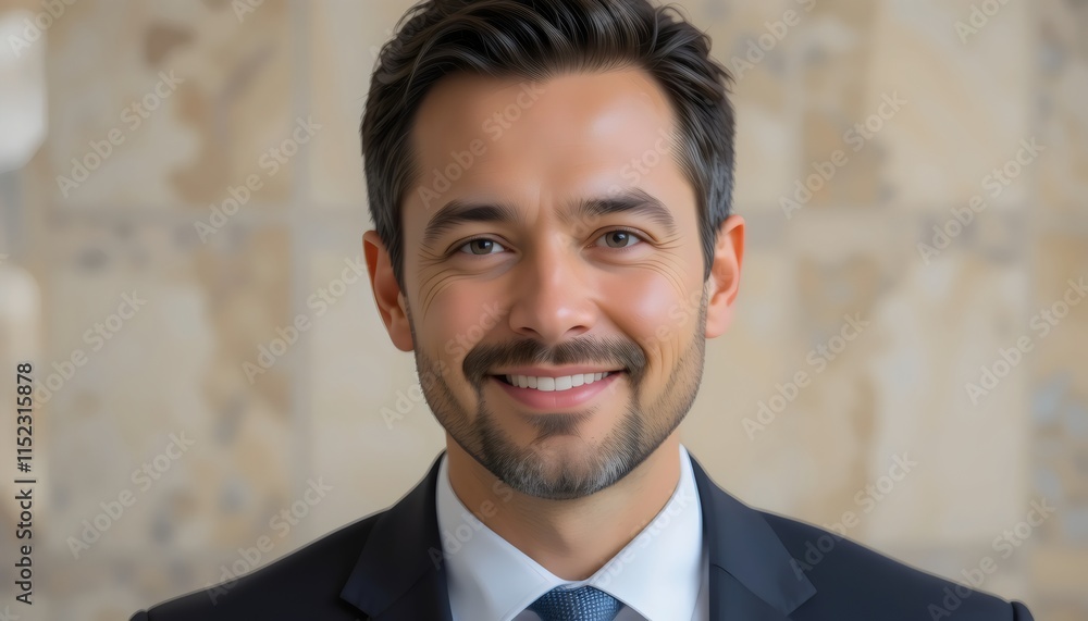 Successful Mature Businessman in Formal Suit, Confidently Looking at the Camera: Exemplifying Leadership, Professionalism, and Authority in the Corporate World