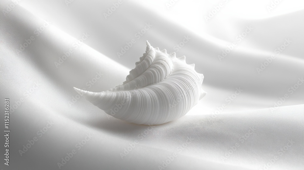 white seashell on satin fabric white seashell on satin fabric