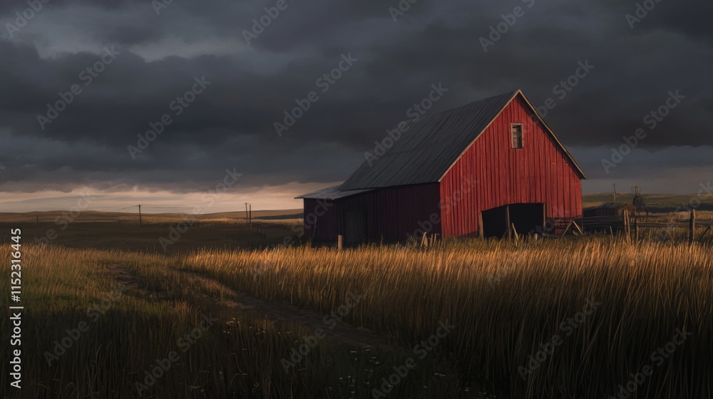 Rustic Farm Scene in Early Morning Light Rustic Farm Scene in Early Morning Light