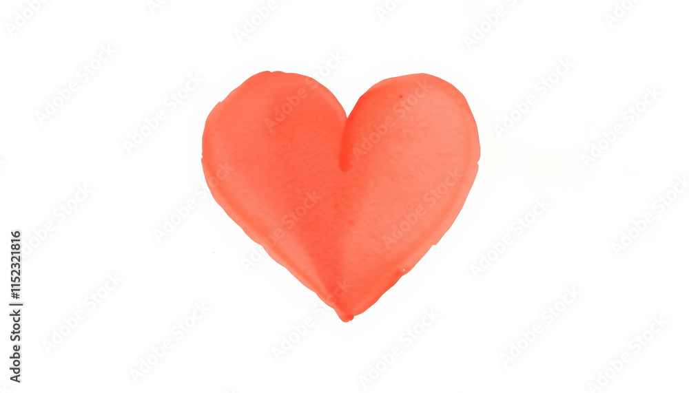 A simple yet elegant watercolor red heart illustration on a white background, symbolizing love and affection. Ideal for romantic and minimalist designs. A simple yet elegant watercolor red heart illustration on a white background, symbolizing love and affection. Ideal for romantic and minimalist designs.