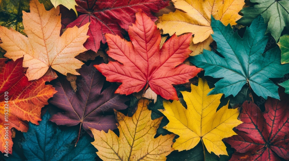 Autumn Leaves Display in Vibrant Natural Lighting Autumn Leaves Display in Vibrant Natural Lighting