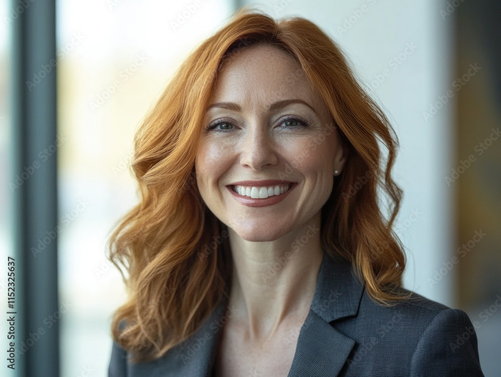 Smiling Female Professional with Red Hair Smiling Female Professional with Red Hair