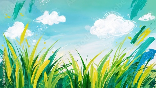 Vibrant Abstract Background Depicting the Essence of a Dreamy Landscape, Featuring Bold Colors, Flowing Shapes, and Harmonious Patterns that Evoke a Sense of Tranquility and Beauty