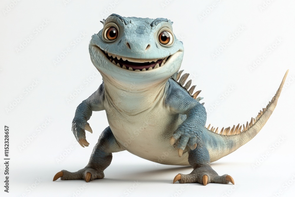 Fototapeta premium a cartoon blue lizard standing