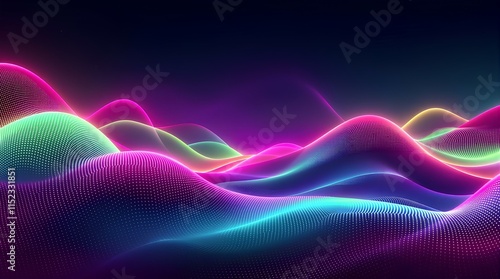 Wallpaper Mural Cyberpunk Digital Wave Abstract Background with Neon Gradient Torontodigital.ca