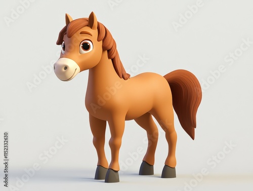 3d cartoon rendering of a horse photo