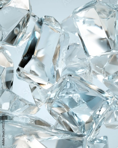 Icy blue topaz gemstones macro sparkling texture studio environment close-up view mineral concept photo