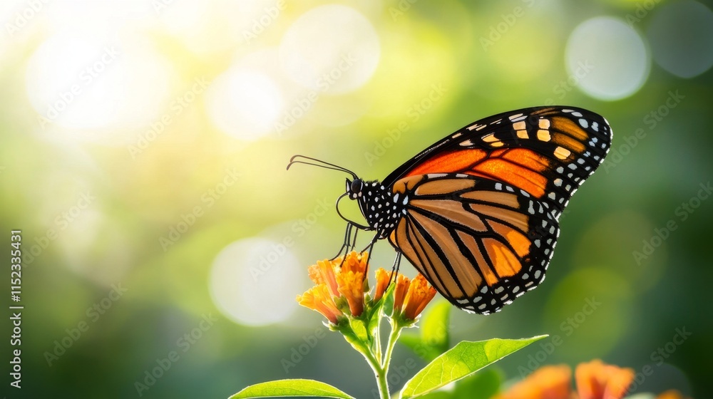 Obraz premium Butterfly pollinating flower garden nature photography outdoor close-up beauty of life